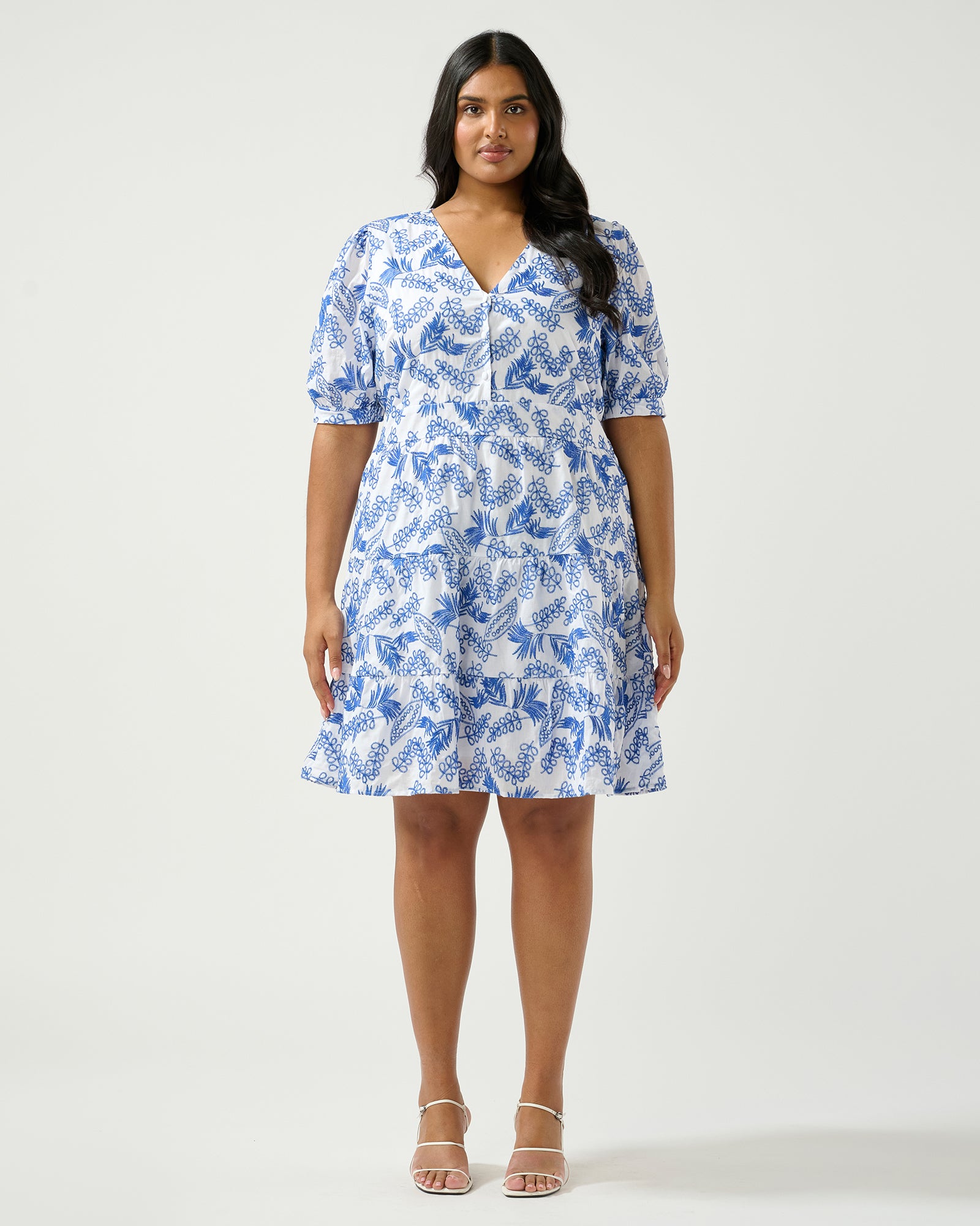 Estelle La Croisette Embroidered Dress - Blue/milk Estelle La Croisette Embroidered Dress - Blue/milk