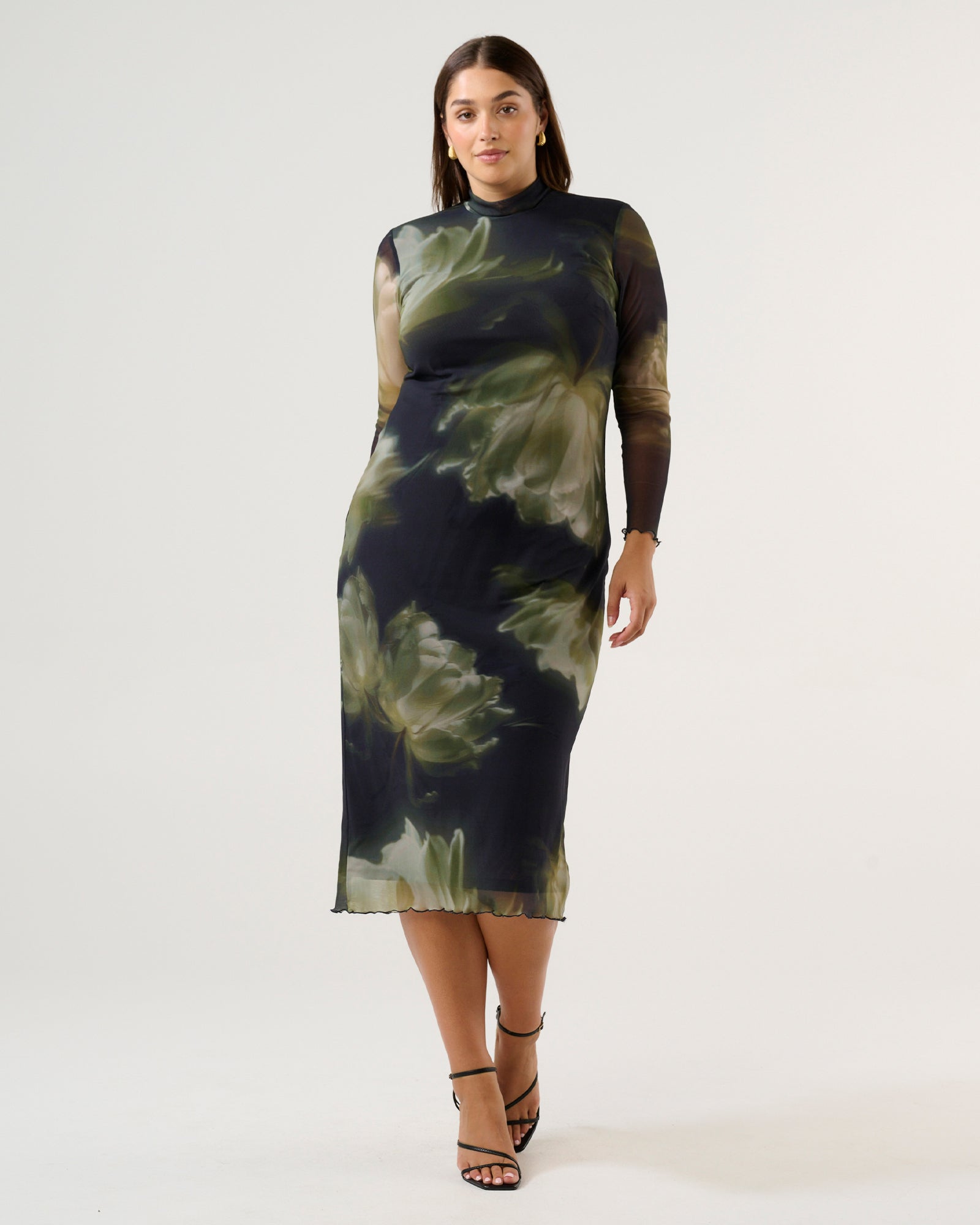 ladies green maxi dress Green Block Print Floral Lily Dress – Heidi Wynne