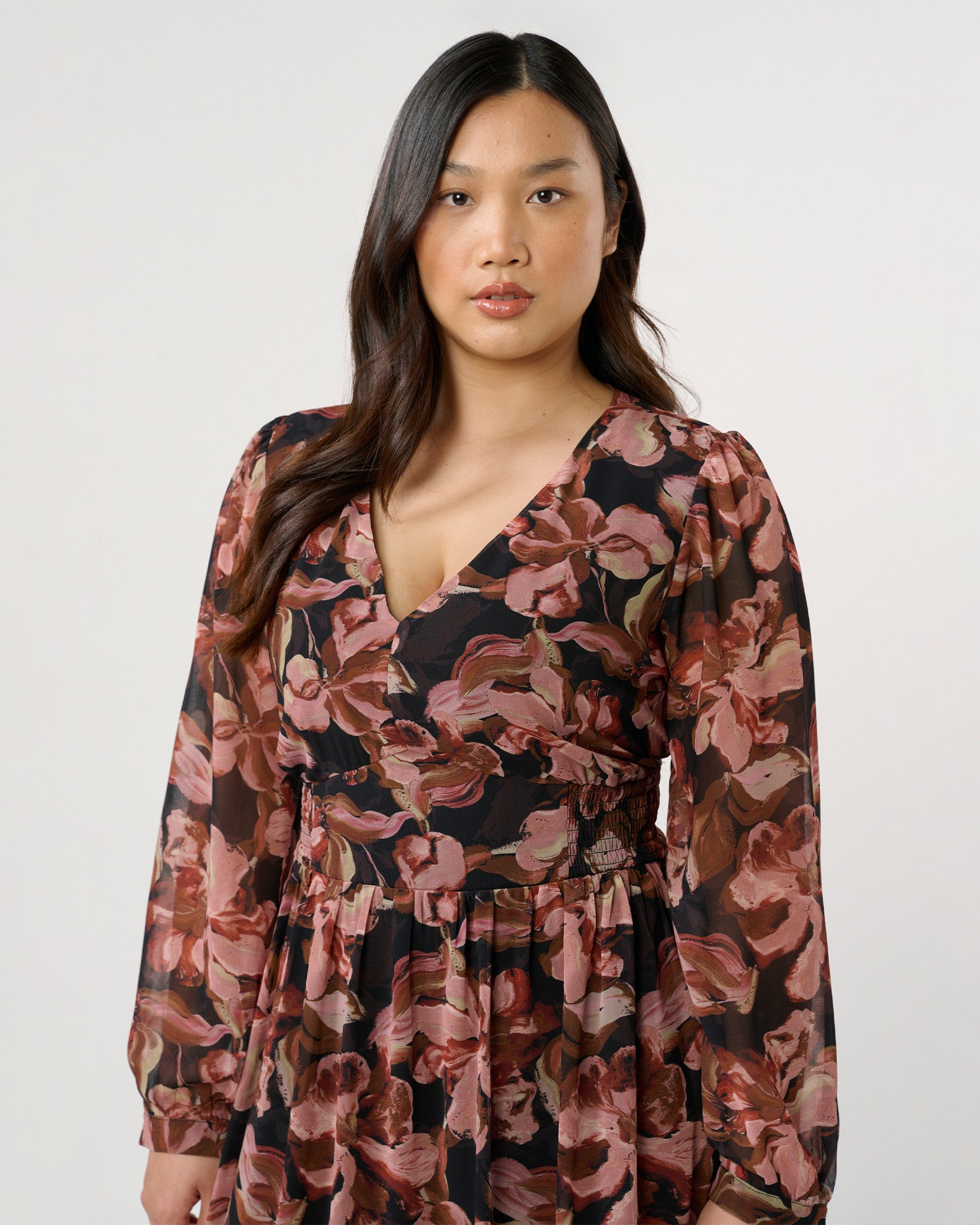 Natalia Dress - Choc/Blush - Estelle Clothing