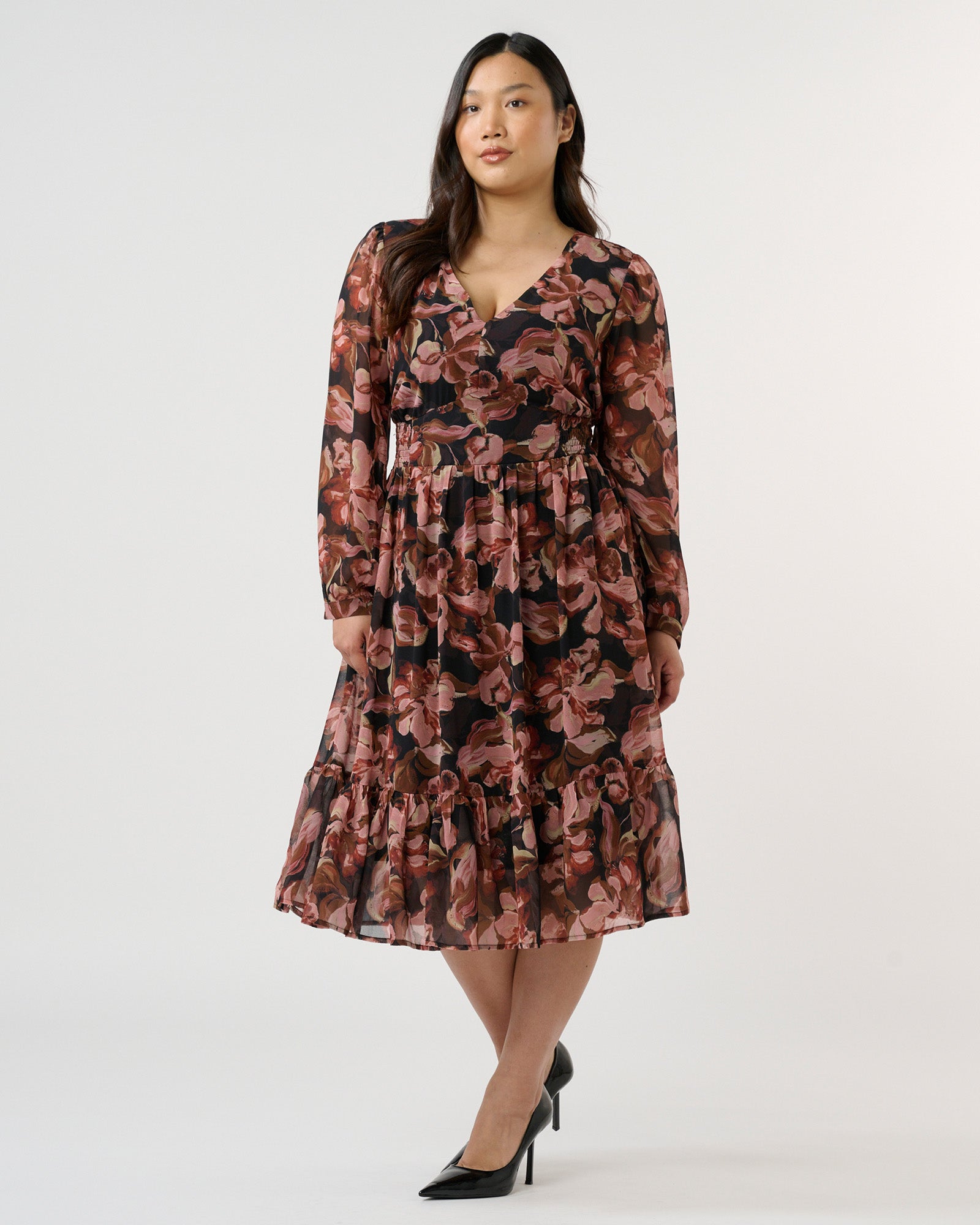 Natalia Dress - Choc/Blush - Estelle Clothing
