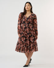 Natalia Dress - Choc/Blush - Estelle Clothing