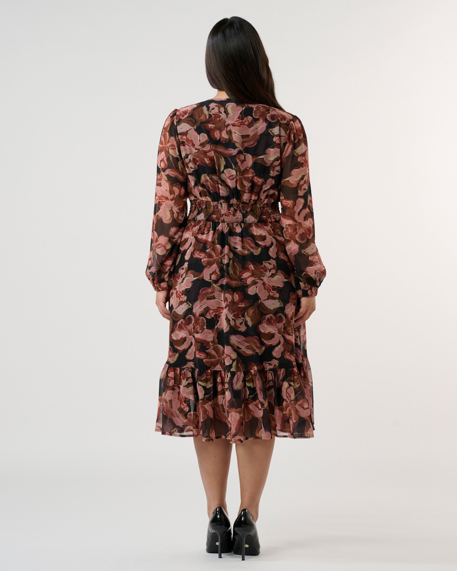 Natalia Dress - Choc/Blush - Estelle Clothing