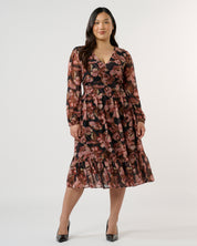 Natalia Dress - Choc/Blush - Estelle Clothing