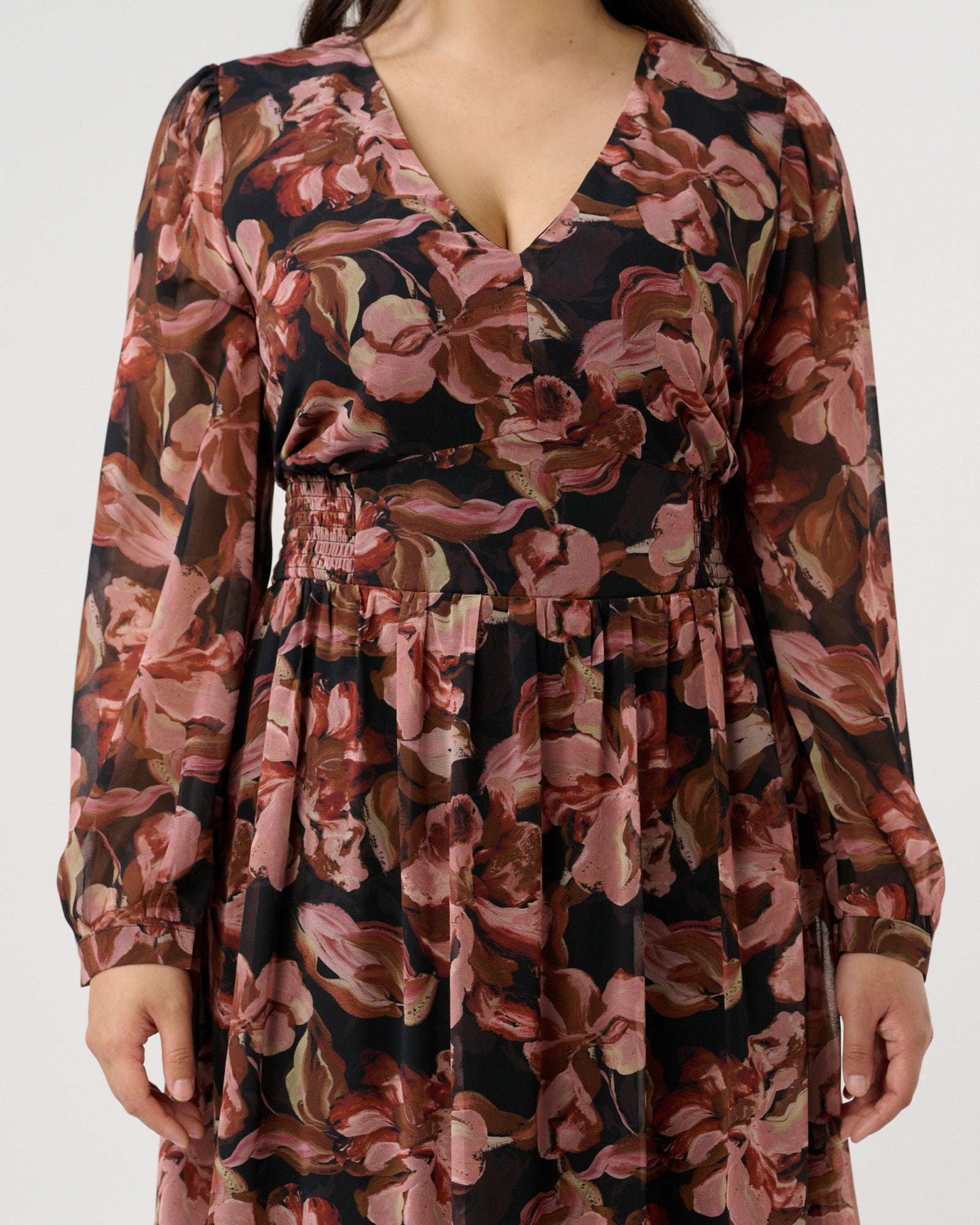 Natalia Dress - Choc/Blush - Estelle Clothing