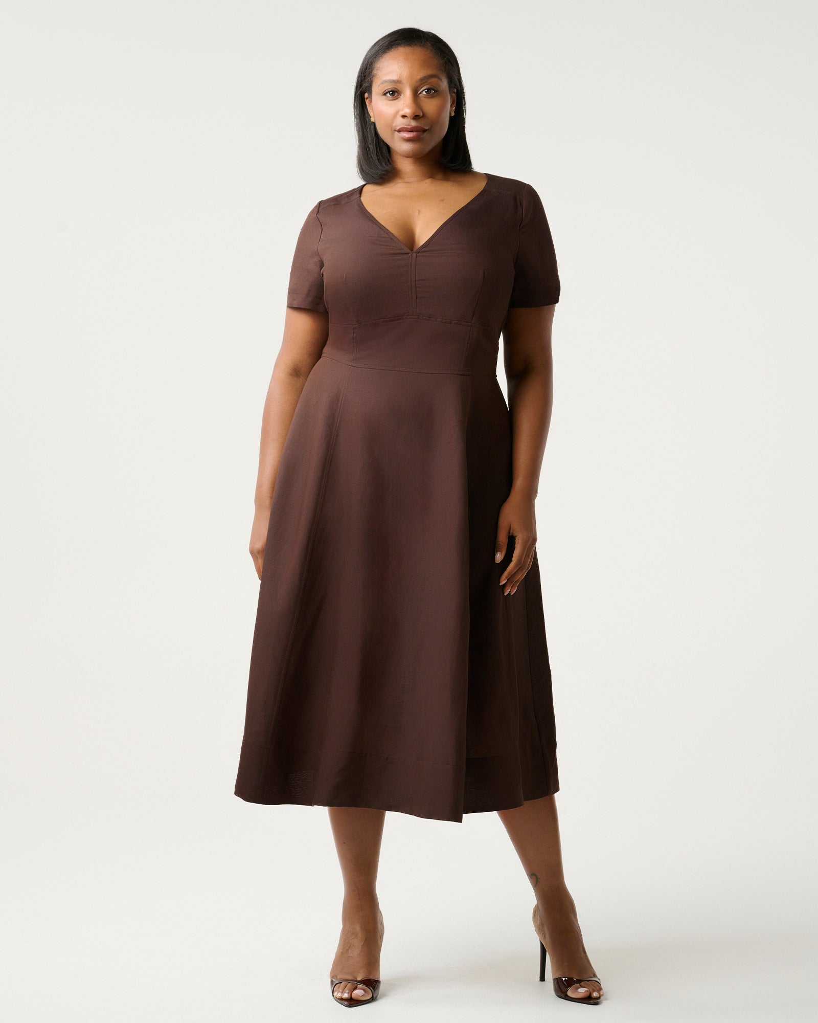 Estelle Plus Akira Midi Dress - Chocolate - 18w Estelle Plus Akira Midi Dress - Chocolate - 18w