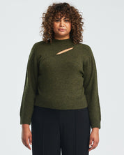 Cut Out Cozy Knit - Olive - Estelle Clothing