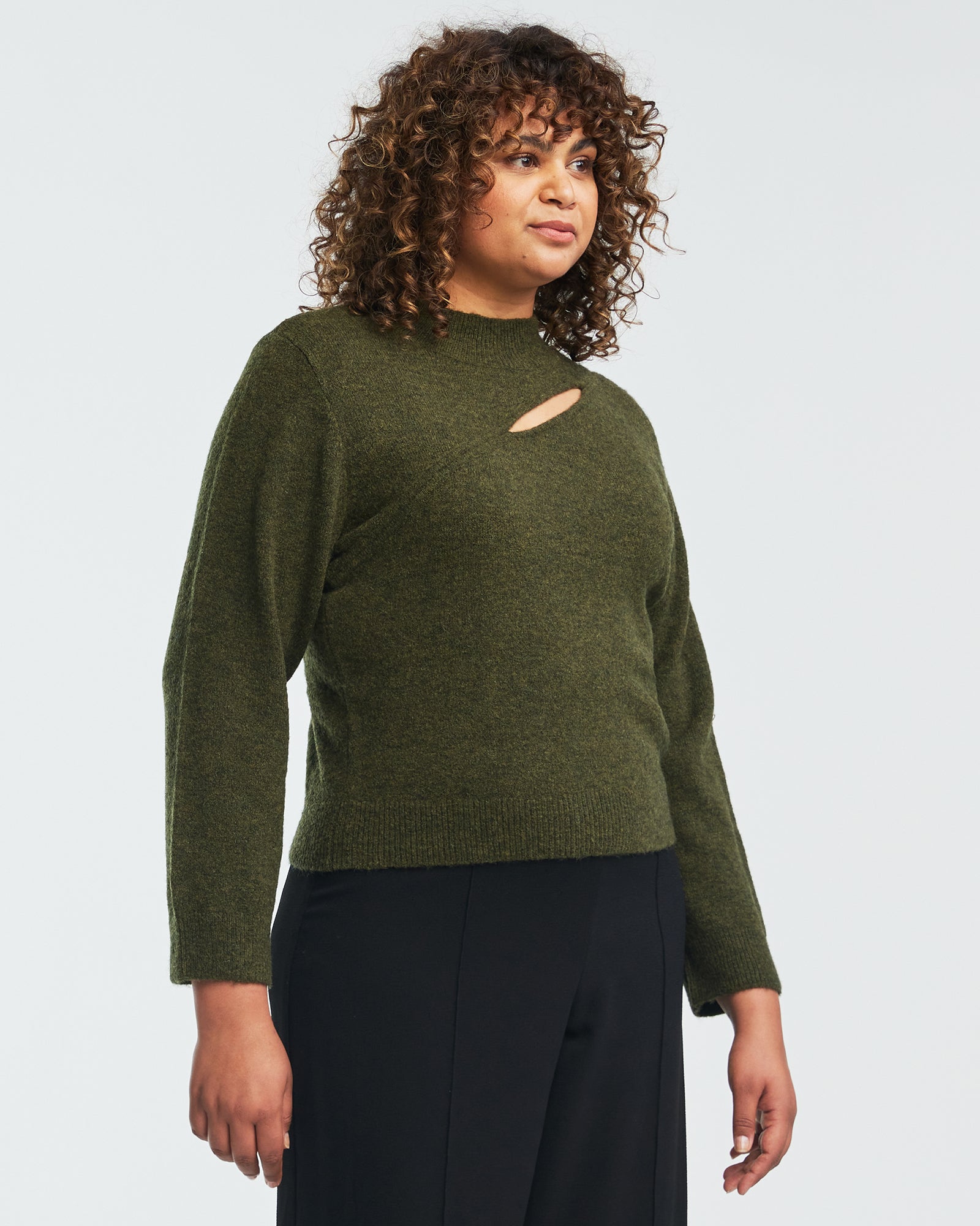 Cut Out Cozy Knit - Olive - Estelle Clothing