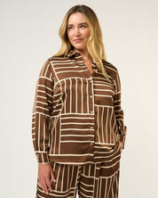 Josie Shirt - Cedar/Cream - Estelle Clothing