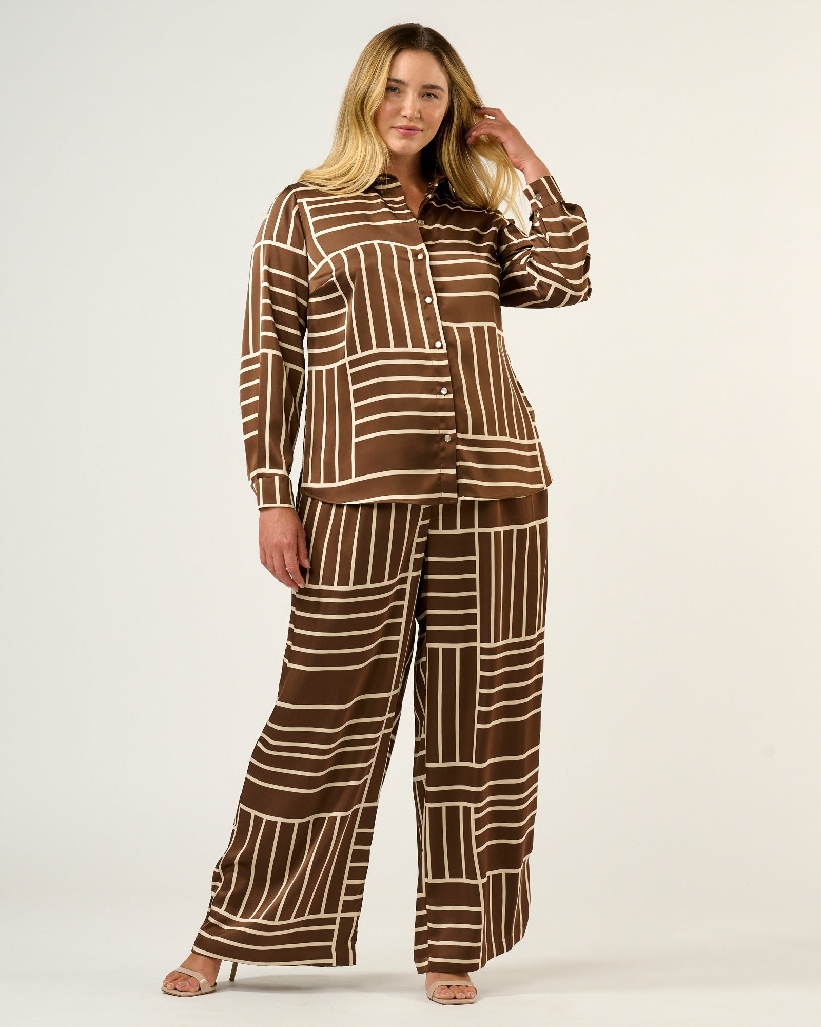 Josie Shirt - Cedar/Cream - Estelle Clothing