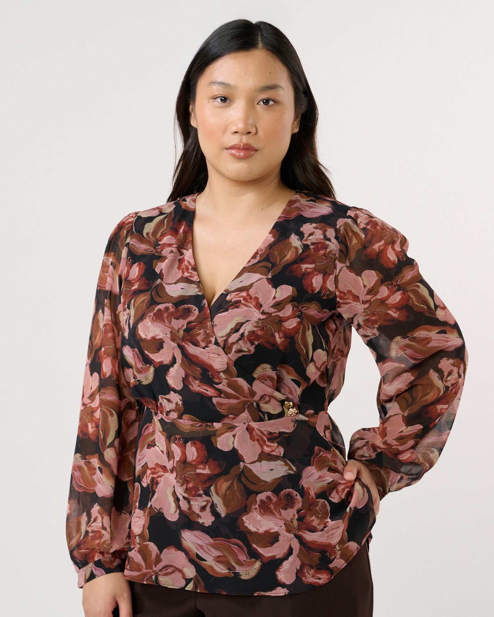 Natalia Top - Choc/Blush - Estelle Clothing