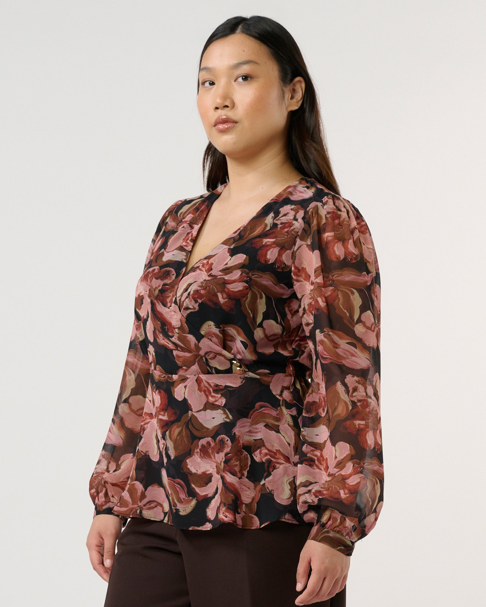 Natalia Top - Choc/Blush - Estelle Clothing