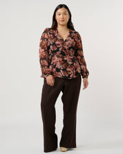 Natalia Top - Choc/Blush - Estelle Clothing