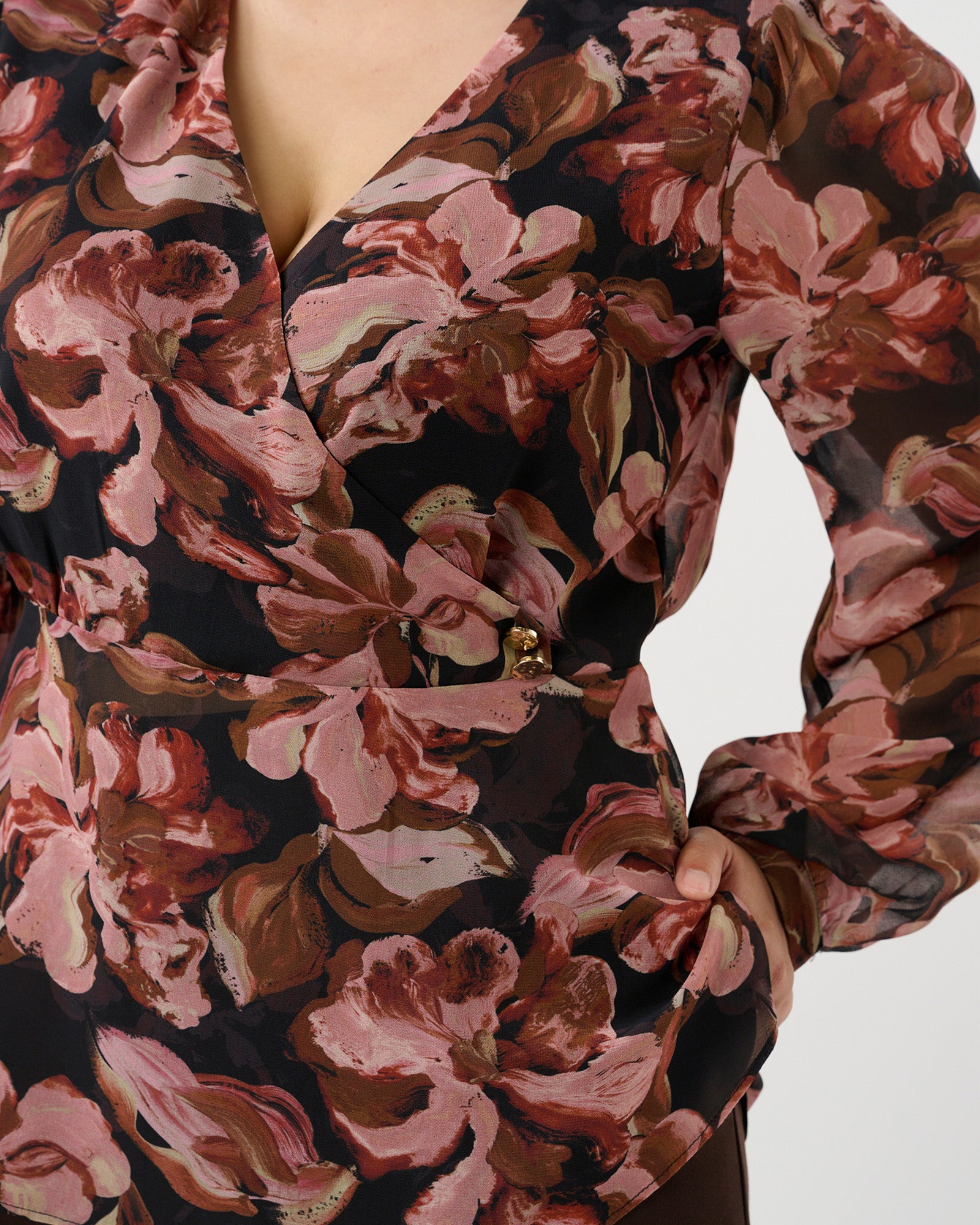 Natalia Top - Choc/Blush - Estelle Clothing