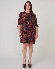 Short Sleeve Dress - Pink Black - Estelle Clothing