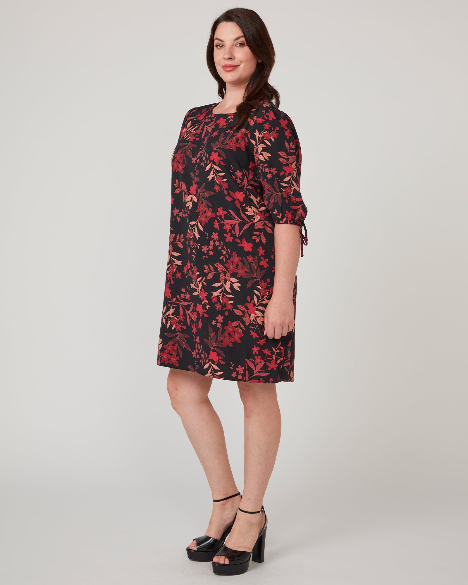 Short Sleeve Dress - Pink Black - Estelle Clothing