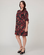 Short Sleeve Dress - Pink Black - Estelle Clothing