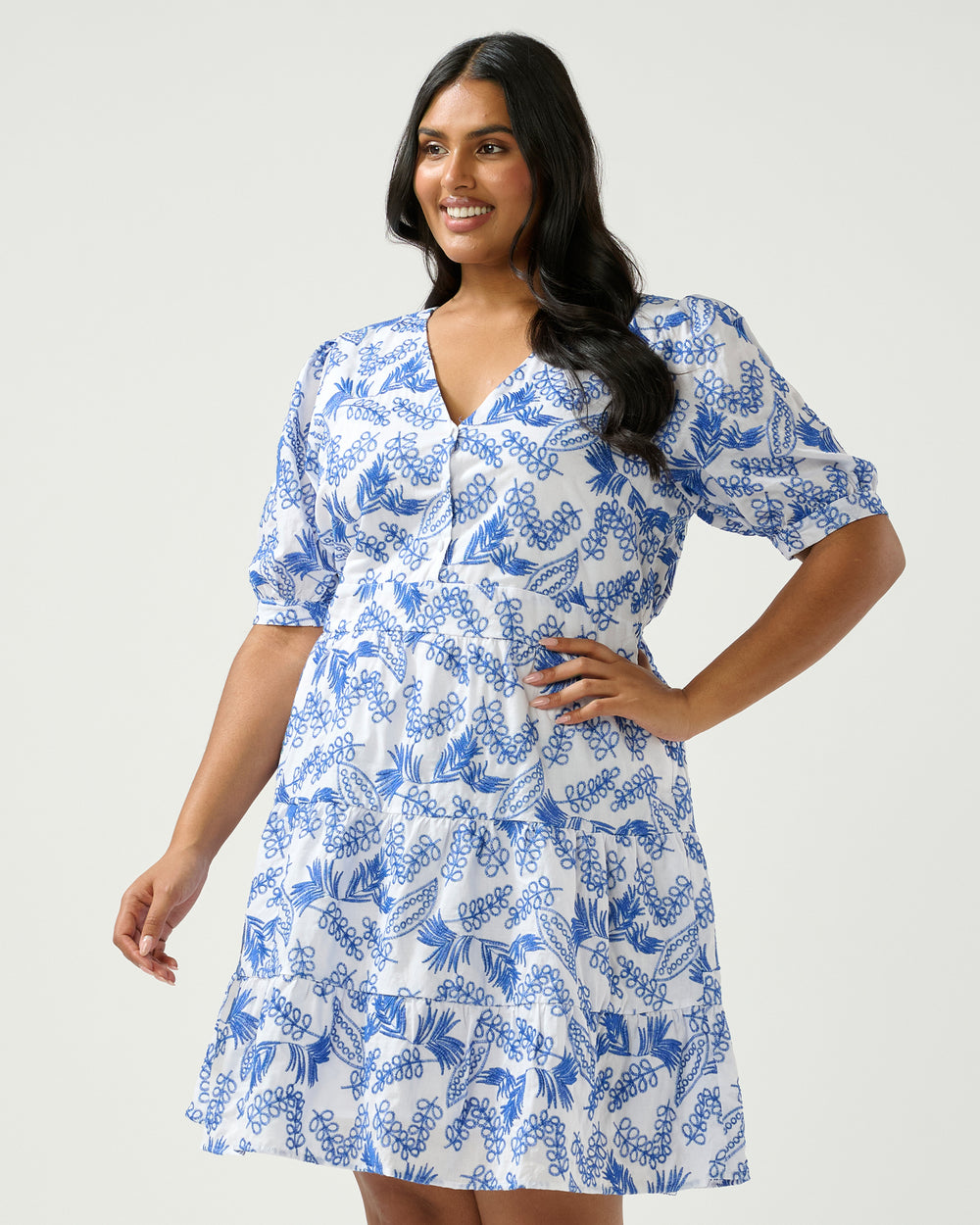 La Croisette Dress - Blue/Milk - Estelle Clothing