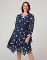 Begin Again Assym 3/4 Dress - Navy/Milk - Estelle Clothing