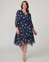 Begin Again Assym 3/4 Dress - Navy/Milk - Estelle Clothing