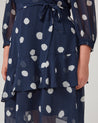 Begin Again Assym 3/4 Dress - Navy/Milk - Estelle Clothing