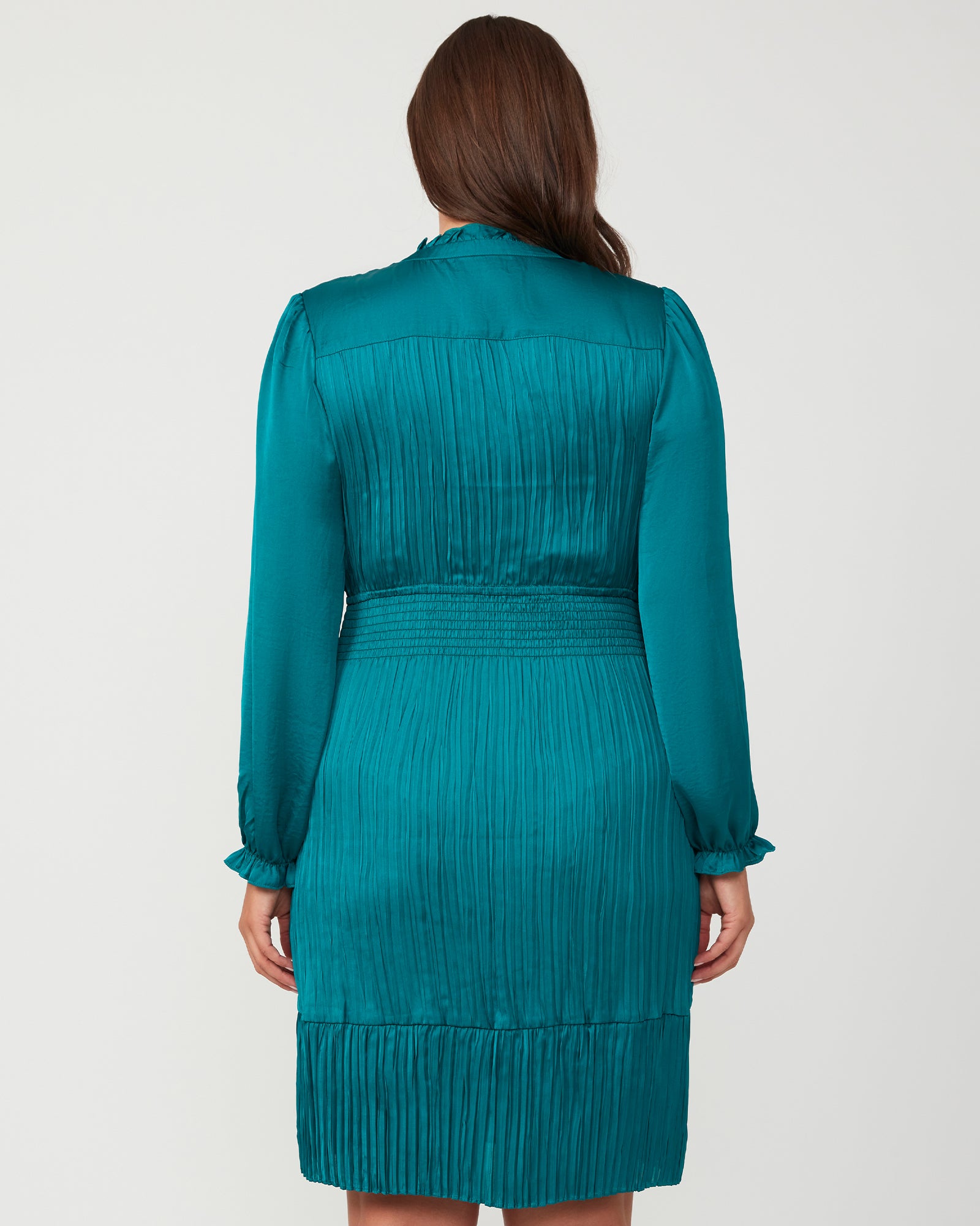 Nina Shirred Dress - Everglade - Estelle Clothing
