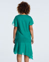 The back view of a woman wearing the Estelle Shadow Dress.