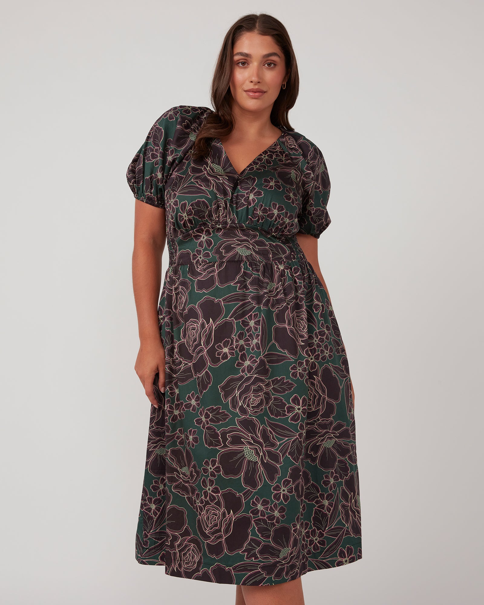 Wildfloral Midi Dress - Print - Estelle Clothing