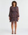 Rivington Floral Dress - Orange/Navy - Estelle Clothing