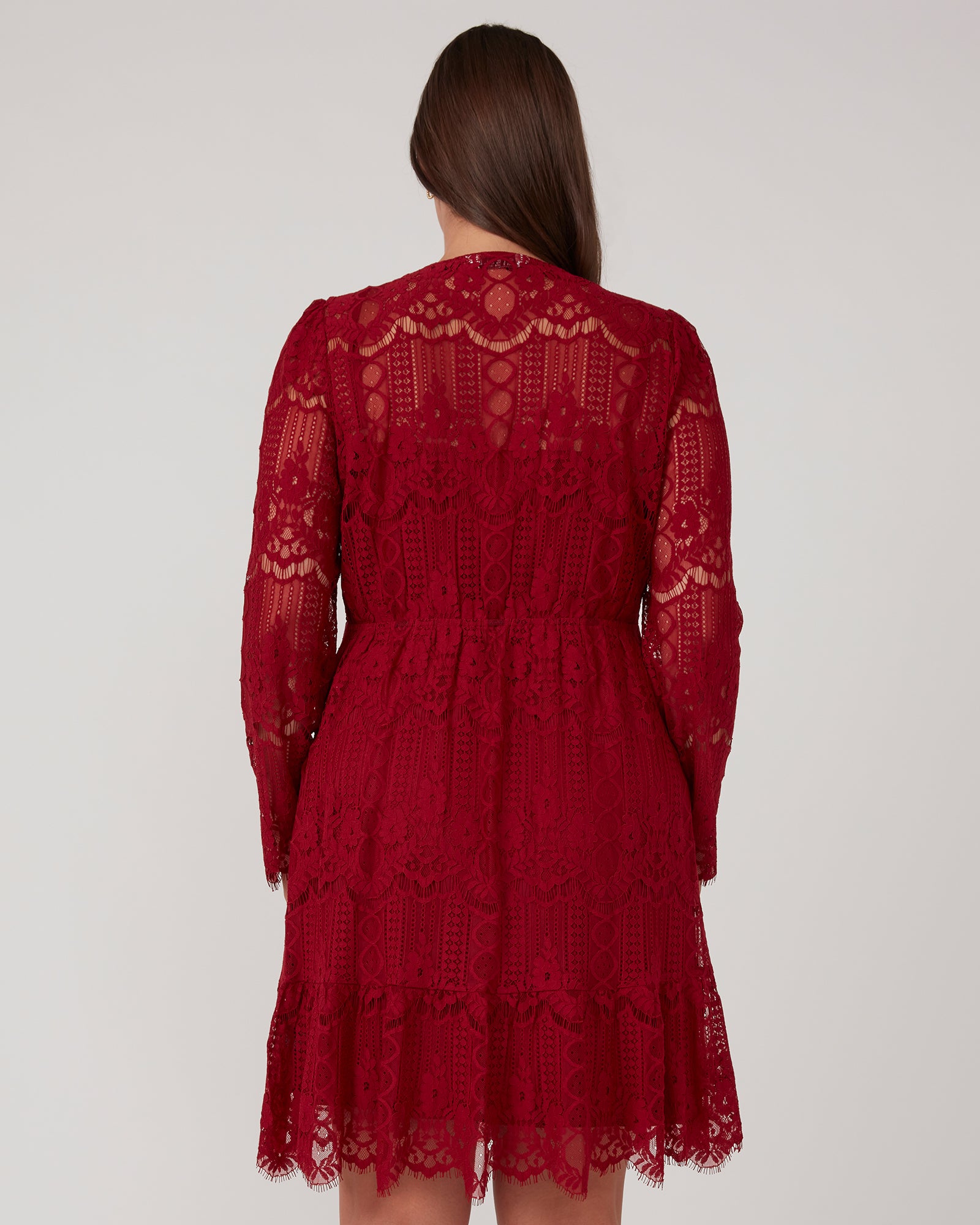Mini Lace Frill Dress - Zircon - Estelle Clothing