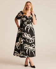 Nadja Midi Dress - BEIGE BOWS - Estelle Clothing
