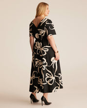 Nadja Midi Dress - BEIGE BOWS - Estelle Clothing
