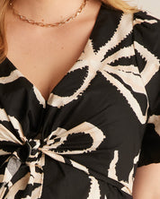 Nadja Midi Dress - BEIGE BOWS - Estelle Clothing
