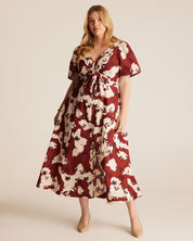 Nadja Midi Dress - PINK/BEIGE - Estelle Clothing
