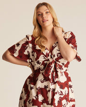 Nadja Midi Dress - PINK/BEIGE - Estelle Clothing
