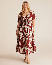 Nadja Midi Dress - PINK/BEIGE - Estelle Clothing
