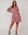 Aurora Tiered Mini Dress - Rose & Black - Estelle Clothing