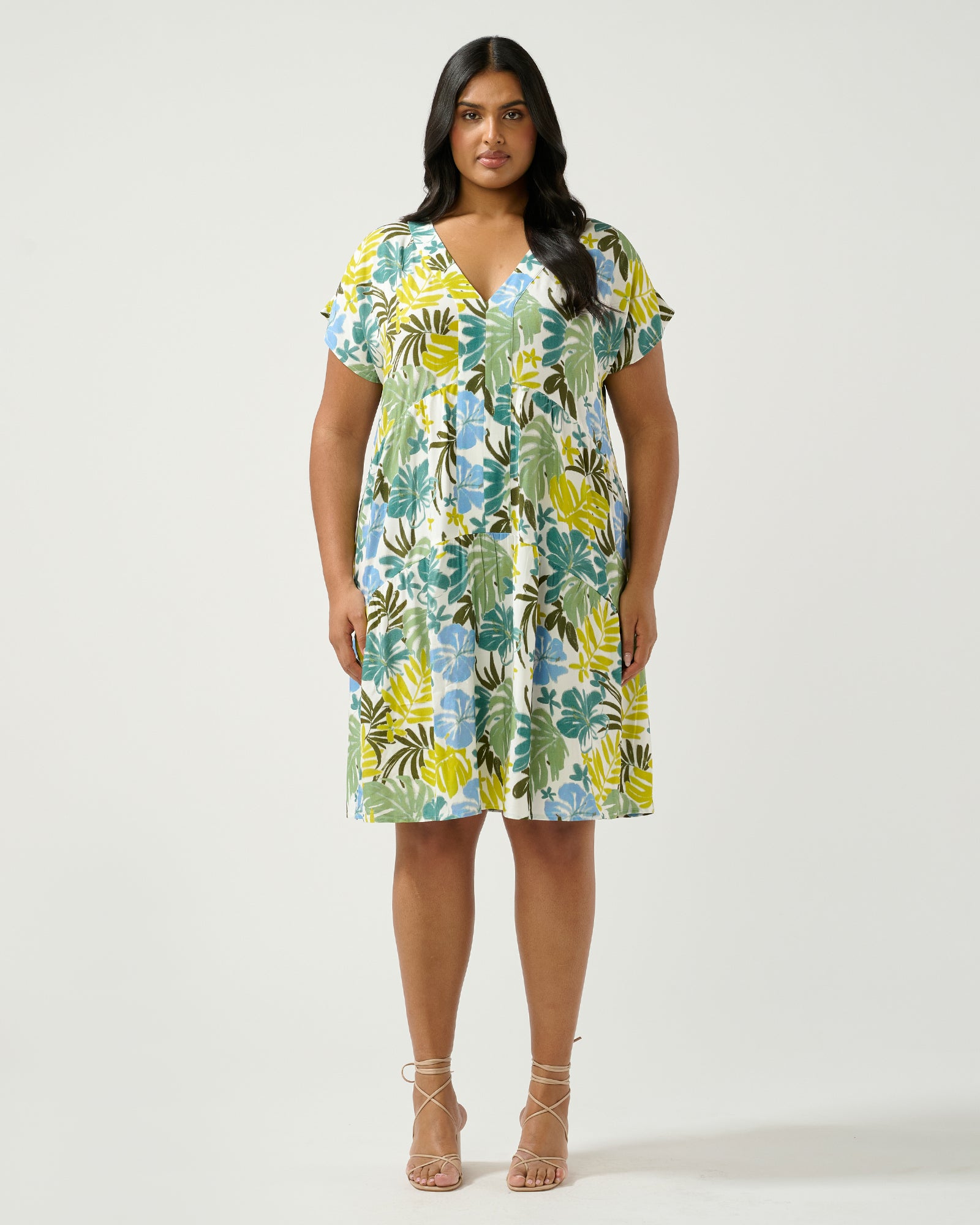 Antibes Dress - Sky/Citron - Estelle Clothing