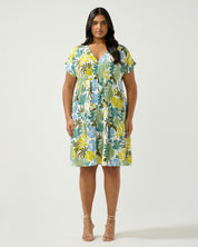 Antibes Dress - Sky/Citron - Estelle Clothing