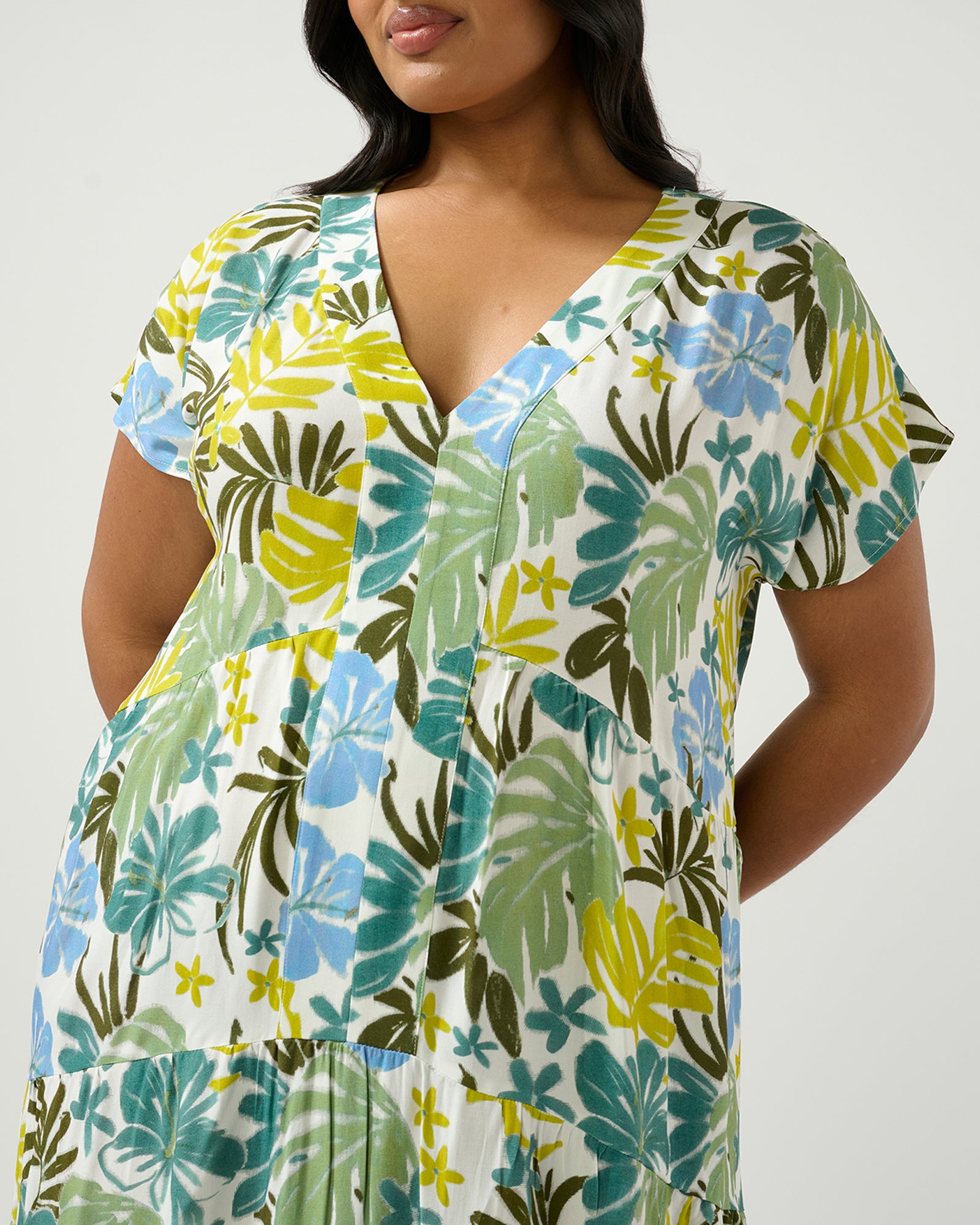 Antibes Dress - Sky/Citron - Estelle Clothing
