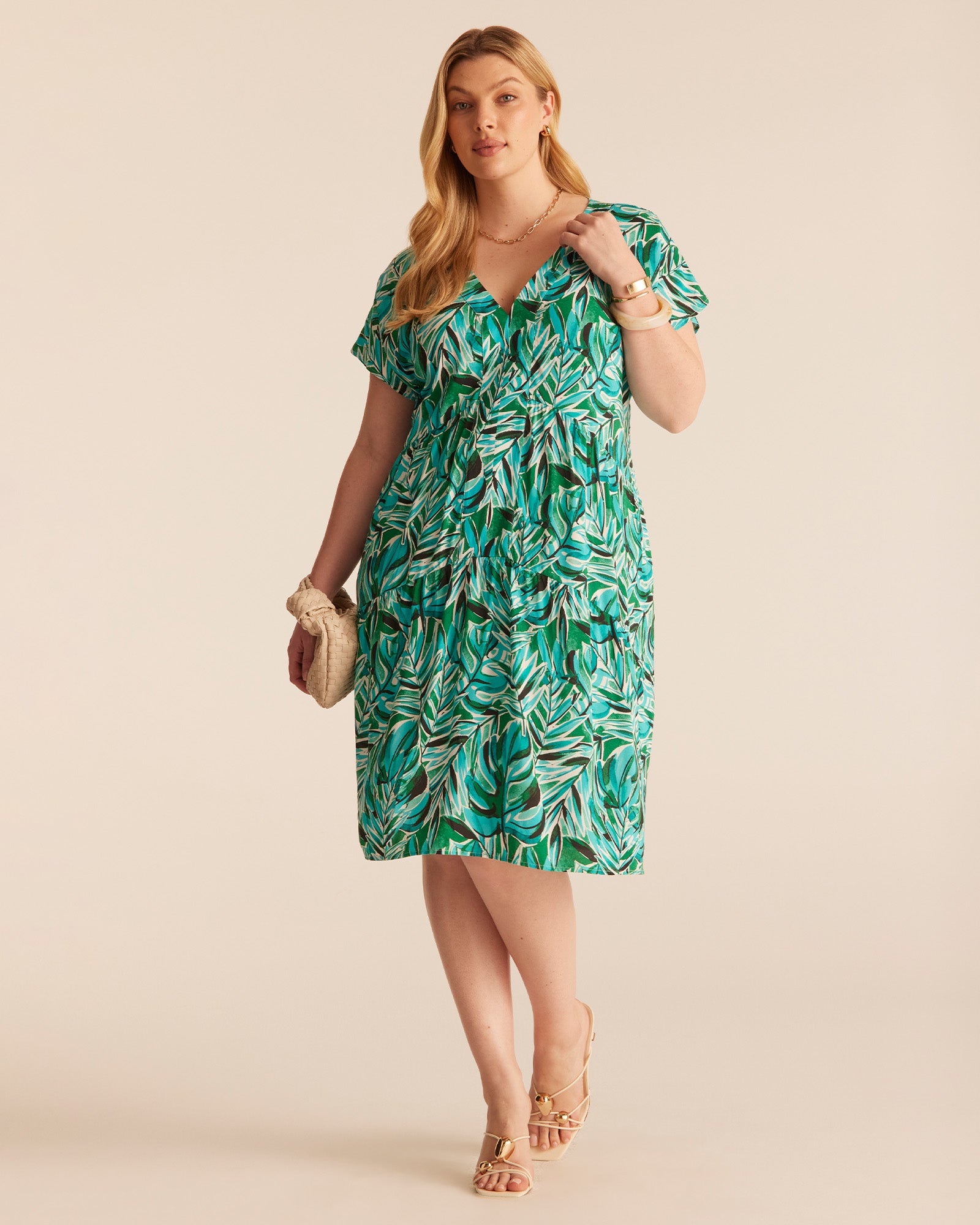 Antibes Dress - BLUE/GREEN - Estelle Clothing
