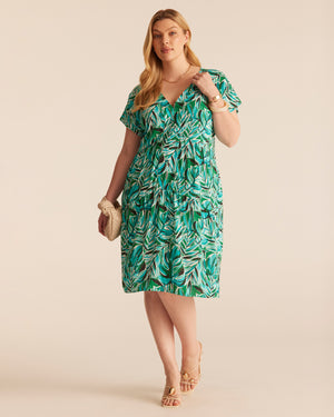 Antibes Dress - BLUE/GREEN - Estelle Clothing
