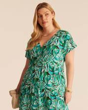 Antibes Dress - BLUE/GREEN - Estelle Clothing
