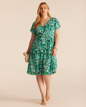 Antibes Dress - BLUE/GREEN - Estelle Clothing
