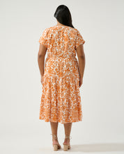 Cote dAzur Midi Dress - Milk/Mango - Estelle Clothing