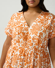 Cote dAzur Midi Dress - Milk/Mango - Estelle Clothing