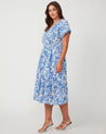 Cote dAzur Midi Dress - Milk/Azure - Estelle Clothing