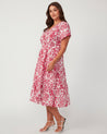 Cote dAzur Midi Dress - Milk/Dark Pink - Estelle Clothing