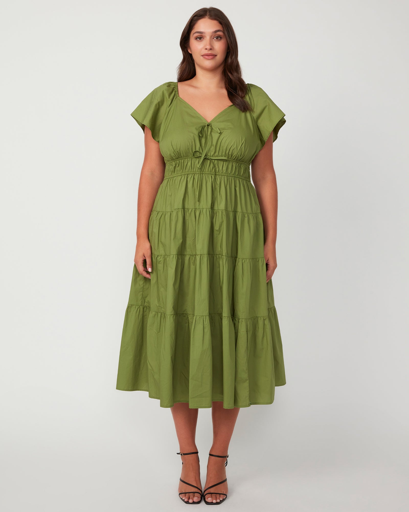 Ana Midi Dress - Kiwi - Estelle Clothing