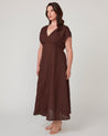 Aubrey V-Neck Dress - Chocolate - Estelle Clothing