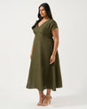 Aubrey V-Neck Dress - Olive - Estelle Clothing